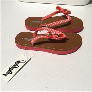 Capelli New York Polka Dot Bow Flip Flops (A12)